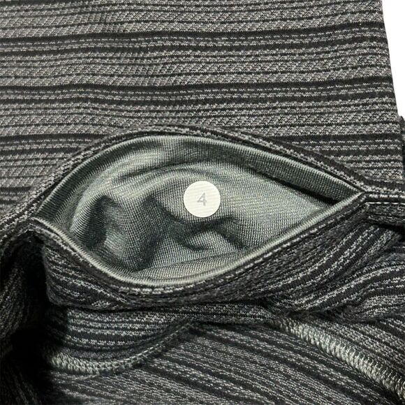 Lululemon Wunder Under Crop Legging Textured Stripe Slate Deep Coal Size 4 - Picture 8 of 8